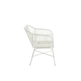 METAL RATTAN ARMCHAIR WHITE IN AND OUTDOOR - CHAIRS, STOOLS